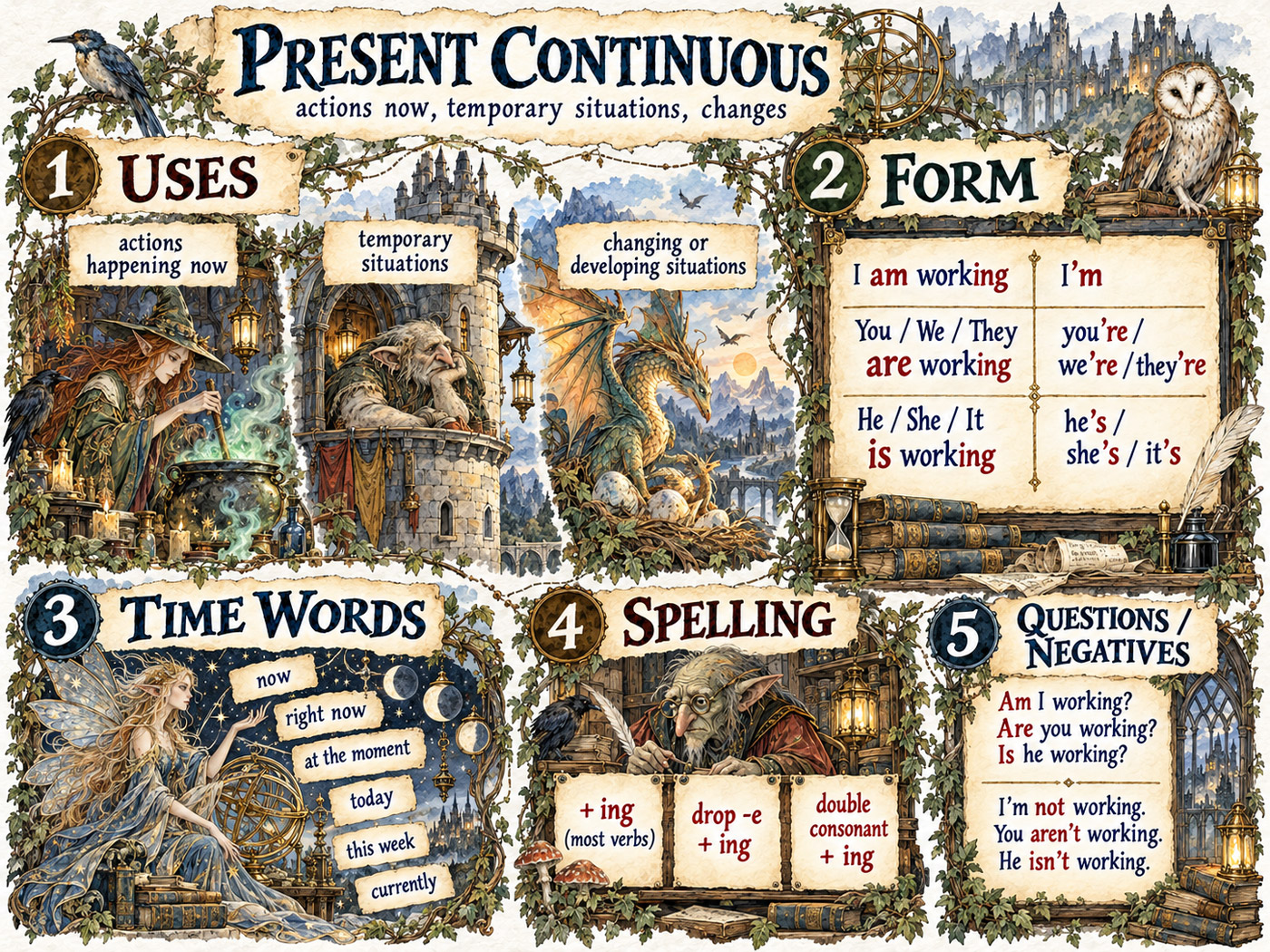 Present continuous illustration