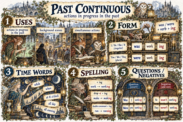 Past continuous illustration