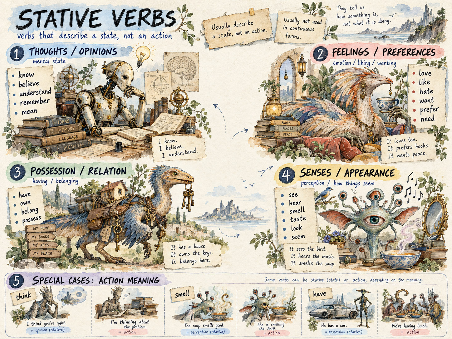 Stative verbs illustration
