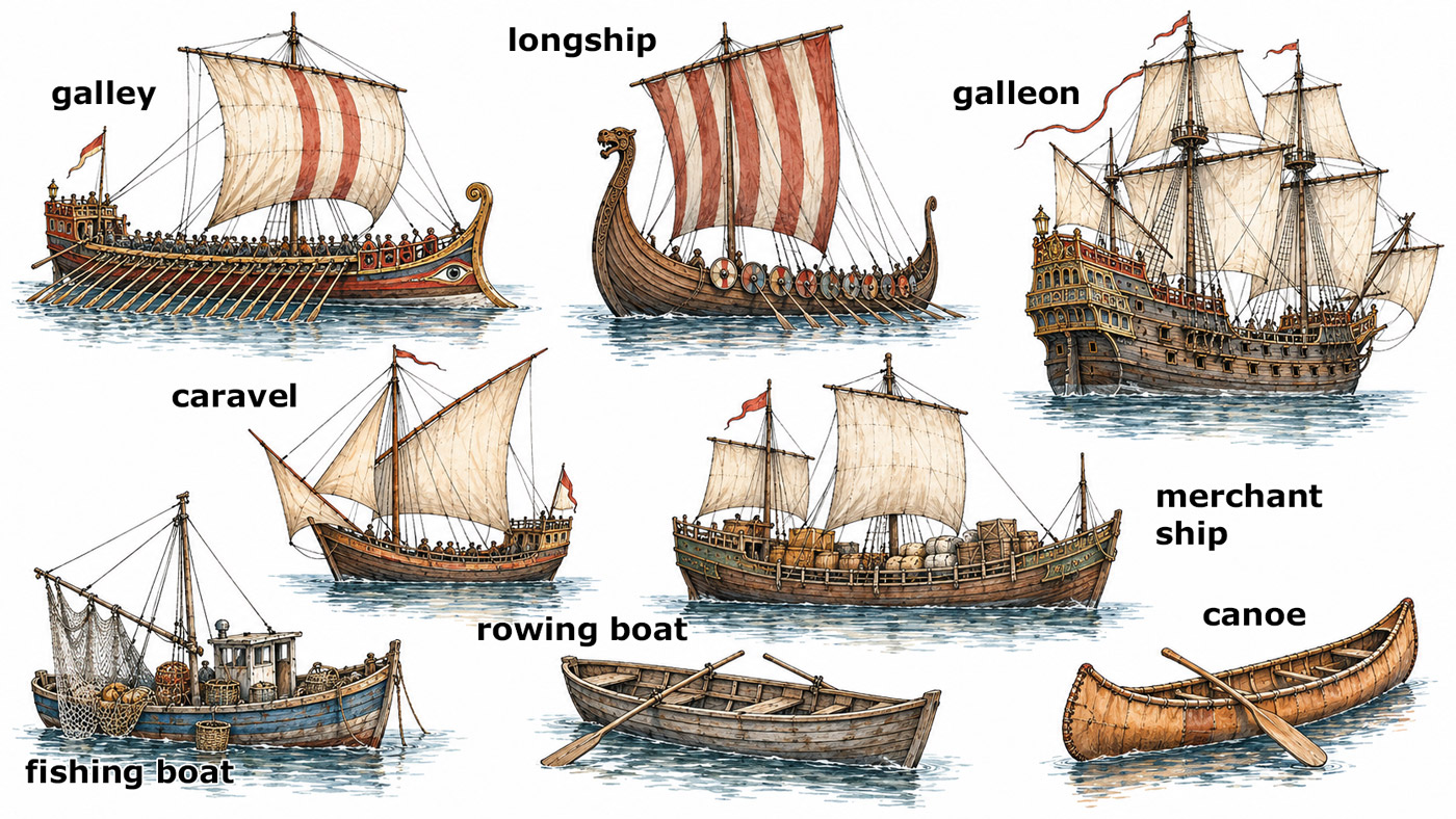 Different ships and boats in the harbour